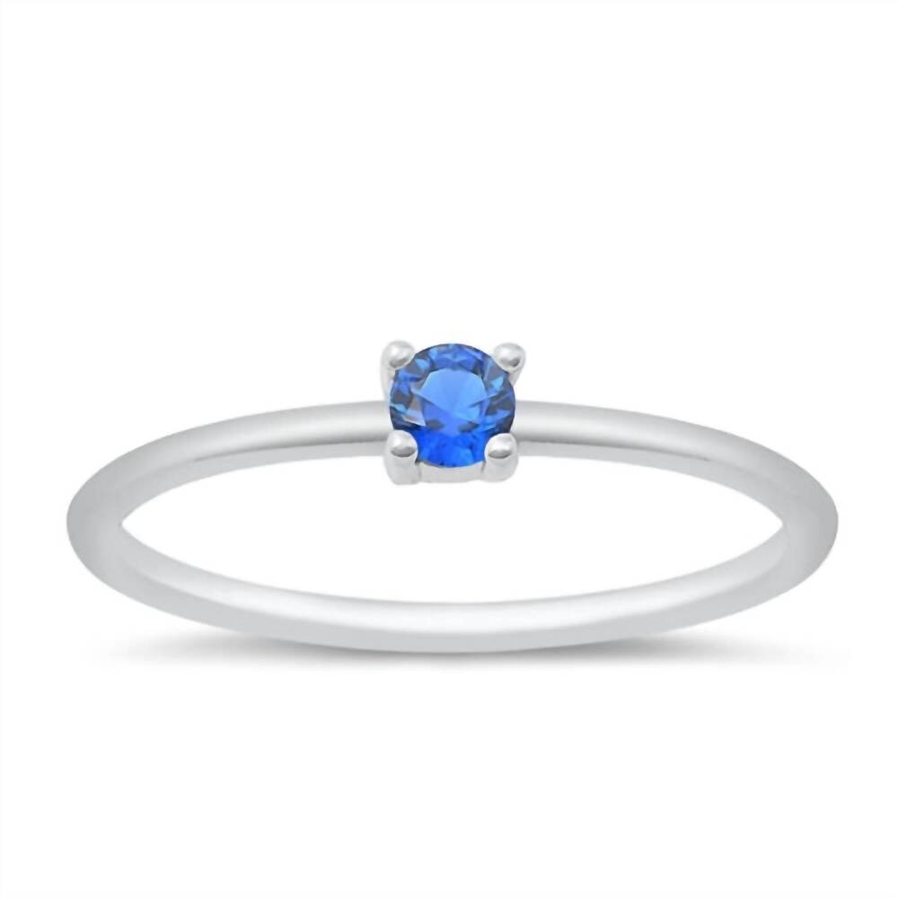 NEW STARLETTE women's round cut stackable ring in blue